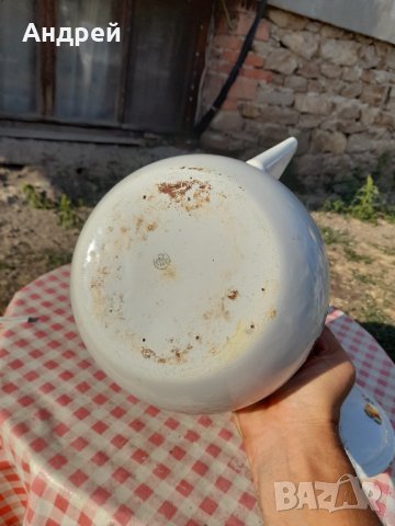 Стар емайлиран чайник #16, снимка 6 - Антикварни и старинни предмети - 33854621