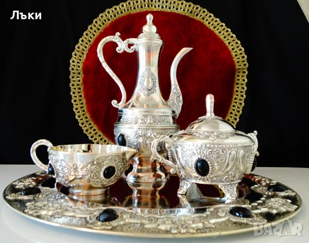 Посребрена медна каничка,чаша. , снимка 7 - Антикварни и старинни предмети - 51781247