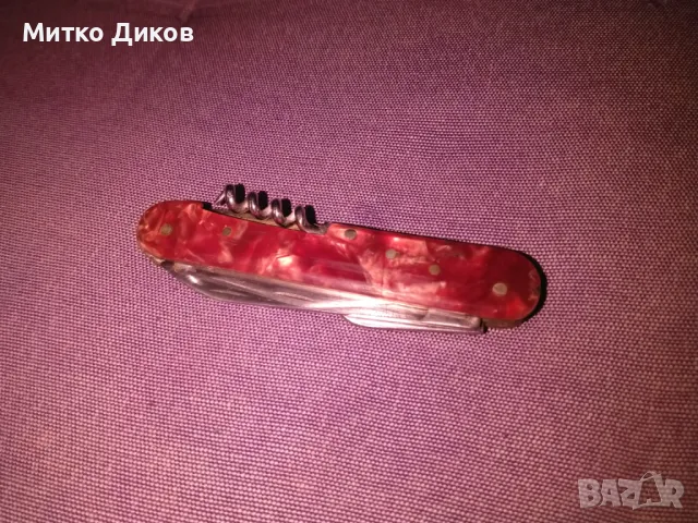 Ножче  Сърп и чук Велико Търново 6 части седеф без луфт, снимка 16 - Ножове - 50258348