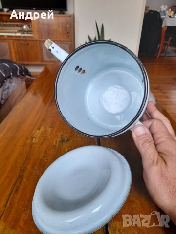 Стар емайлиран чайник #49, снимка 5 - Антикварни и старинни предмети - 38683859