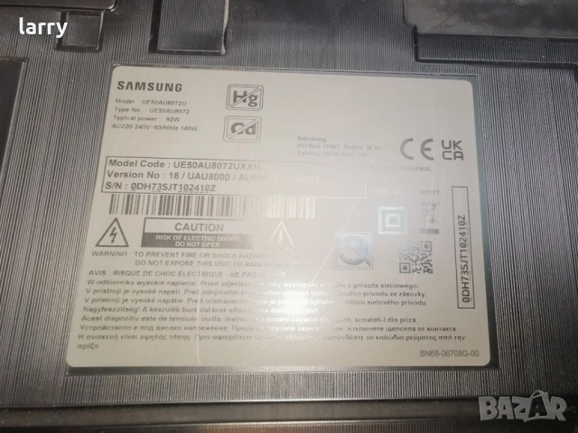 Телевизор Samsung UE50AU8072U на части