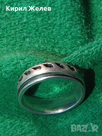 РОКАДЖИЙСКИ ДВУКОМПОНЕНТЕН СРЕБЪРЕН ПРЪСТЕН ХАЛКА СРЕБРО 925 с ВЪРТЯЩ се ЕЛЕМЕНТ 41181, снимка 15 - Пръстени - 48901557