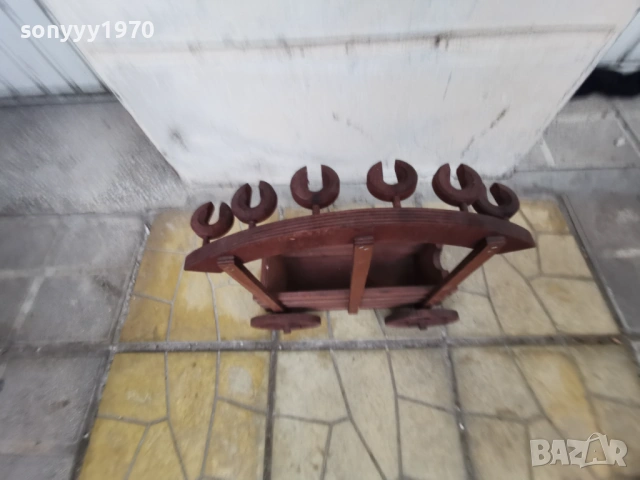 ДЪРВЕНА ПОСТАВКА-КОЛИЧКА ЗА ВИНО И ЧАШИ 1001261737LCHERY1, снимка 17 - Антикварни и старинни предмети - 53055781