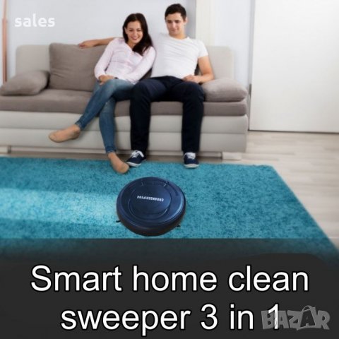 ПРАХОСМУКАЧКА РОБОТ SMART CLEANER 3 В 1 - С ОПЦИЯ ЗА МЕТЕНЕ, ЗАБЪРСВАНЕ И ВАКУУМНО ЗАСМУКВАНЕ, снимка 2 - Прахосмукачки - 33882346