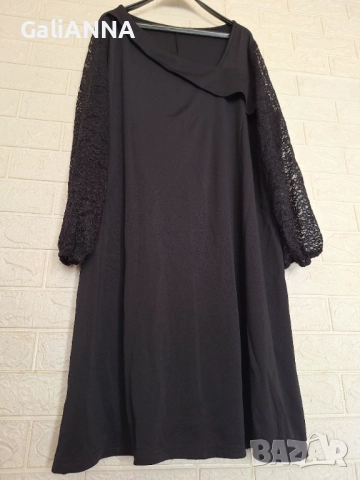 НОВА СТРАХОТНА РОКЛЯ РЪКАВИ ДАНТЕЛА 3XL-4XL, снимка 2 - Рокли - 51637458