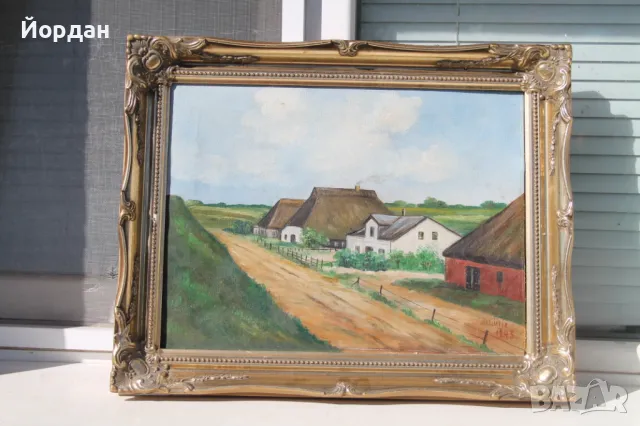 Стара европейска картина  масло върху платно