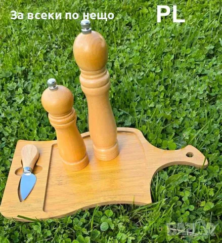 Комплект дъска с нож и 2 дървени мелници, снимка 3 - Други стоки за дома - 47503384