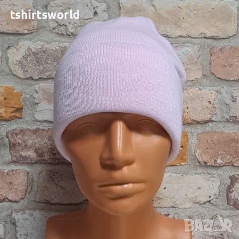 Нова зимна дамска/детска шапка в светлорозов цвят