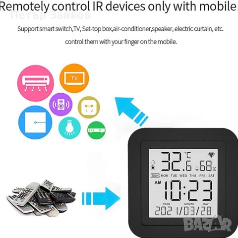 WiFi Smart IR дистанционно управление WiFi температурен монитор с покритие на LCD, снимка 5 - Друга електроника - 40461184
