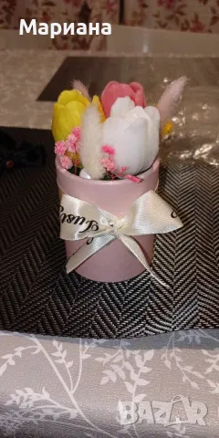 Ръчно изработени сапуни/свещи, снимка 13 - Изкуствени цветя - 49398063