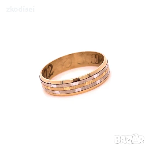 Златен пръстен брачна халка 3,29гр. размер:57 14кр. проба:585 модел:32571-1