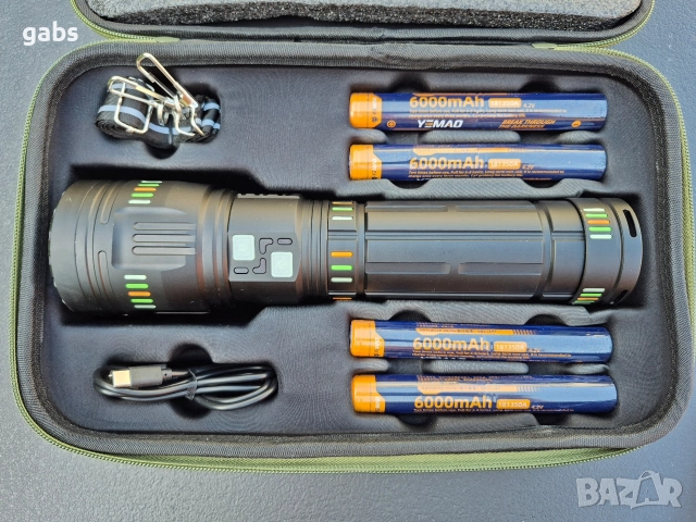 Супер мощен LED лазерен фенер YM-G500 и YM-G600/3200м/4000lm, снимка 5 - Къмпинг осветление - 51545223