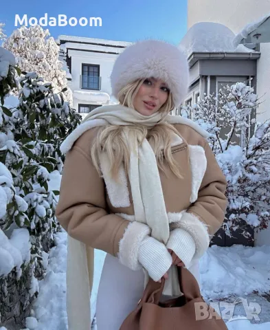 Зимна бяла дамска шапка / налична в няколко цвята , снимка 2 - Шапки - 48590823