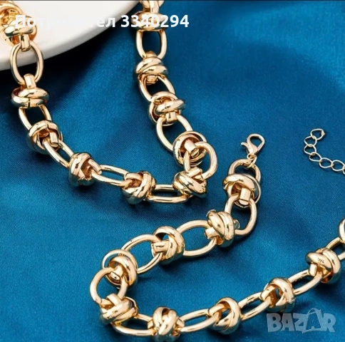 Дамски комплект ланец и гривна от медицинска стомана, снимка 4 - Бижутерийни комплекти - 53669070