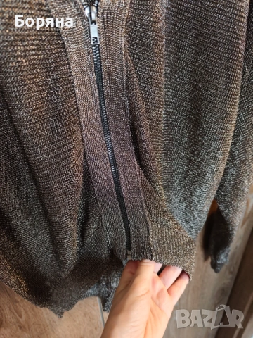 ZARA блестяща жилетка с цип, снимка 8 - Жилетки - 53501630