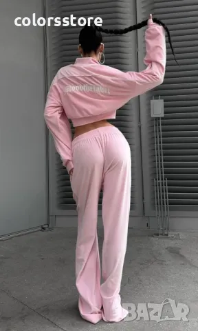 Дамски кадифен сет MOOD baby pink, снимка 2 - Спортни екипи - 47869577