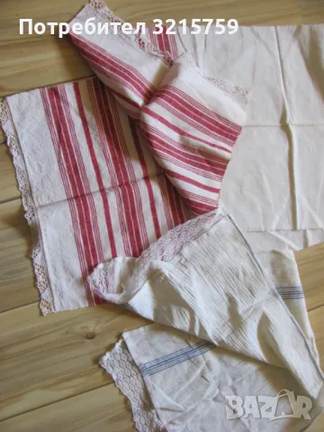 19в. кърпа, ръчно тъкан кенар, дантела , 2 броя, снимка 3 - Антикварни и старинни предмети - 50421082