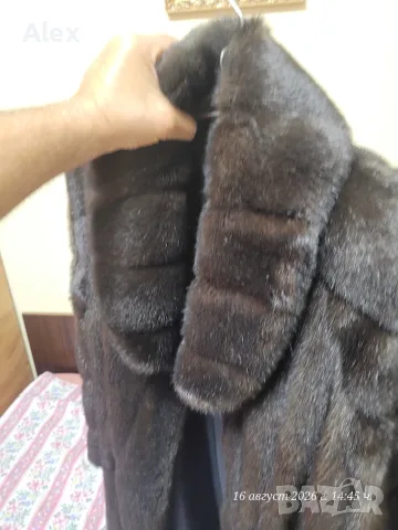 дамско палто от изкуствена кожа с косъм в тъмнокафяв (шоколадов) цвят, снимка 9 - Палта, манта - 56075714