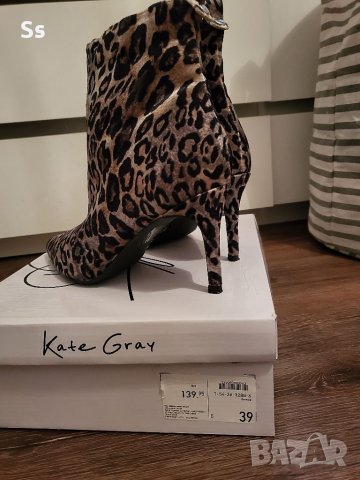 Нови Боти от '' Kate Gray"в леопардова шарка, снимка 5 - Дамски боти - 39479775