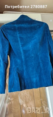 Дамско Синьо велурено сако – цвят кралско синьо ХС -С, снимка 4 - Сака - 50684998