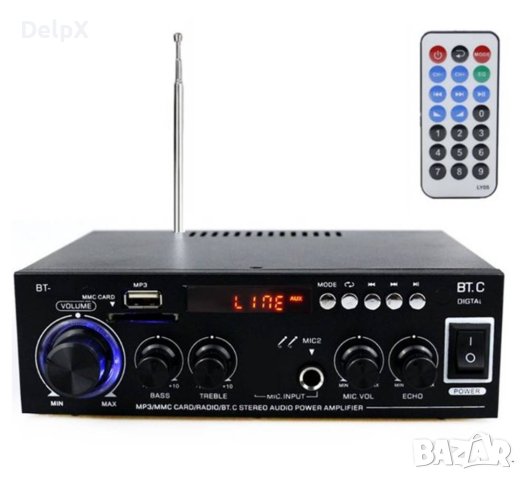 Караоке, блутууд, домашен, аудио усилвател BT-502, FM, TFT, USB, BLT, 2x30W, 220VAC