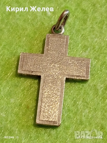 Сребърен кръст с текстурирана повърхност майсторска изработка 49377, снимка 9 - Колиета, медальони, синджири - 52884424