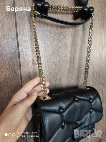 Zara мала кожена черна чанта, снимка 13 - Чанти - 52238234