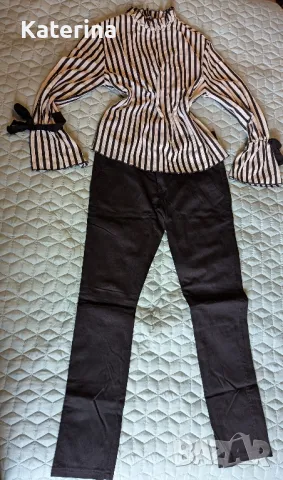 Блуза с гол гръб и панталон