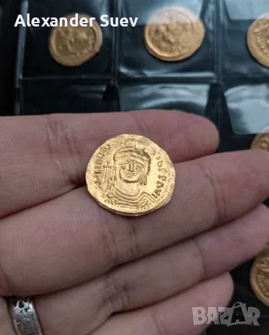 Златен солид на Маврикий Тиберий 