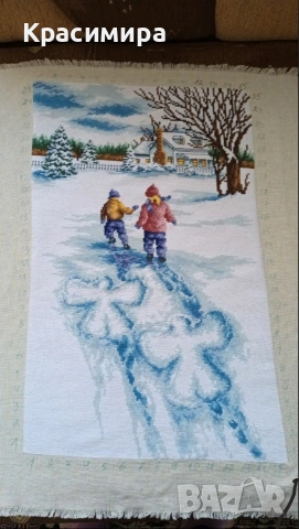 Гоблен "Снежни ангели", снимка 2 - Гоблени - 53217657