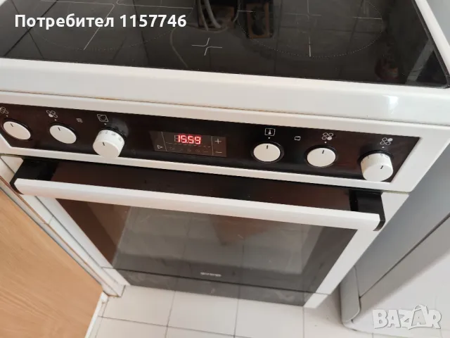 готварска печка Gorenje_керамичен плот котлони 4_2 тави_електр дисплей, снимка 1
