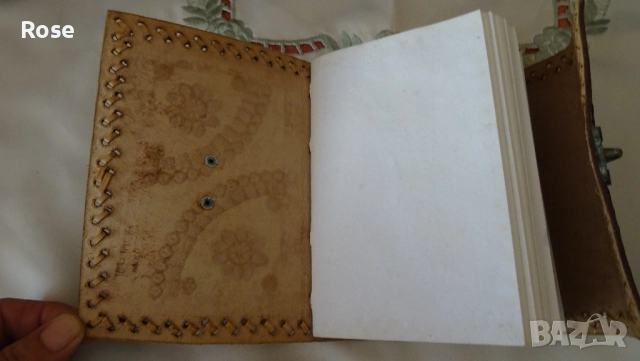 Ръчно изработен тефтер – естествена кожа., снимка 5 - Антикварни и старинни предмети - 51870772