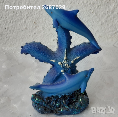 Сини делфини и морска звезда, снимка 1 - Статуетки - 36088524
