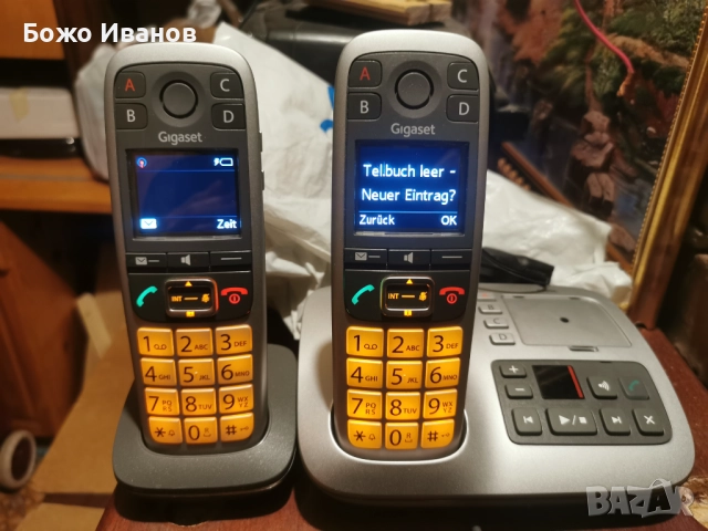 промо Безжичен Gigaset Е560A с 2 слушалки  с голям дисплей hands free, снимка 6 - Стационарни телефони и факсове - 52367626