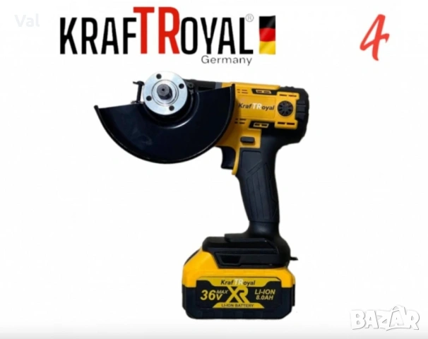  Комплект KraftRoyal с 5 приставки: винтоверт, гайковерт-импакт, перфоратор,водоструйка и ъглошлайф, снимка 5 - Други инструменти - 53690309