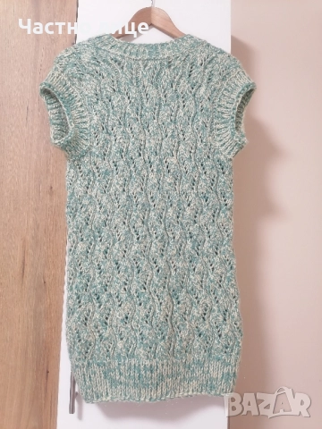 Нов дамски елек, ръчно плетиво, ГО 47 см, дължина 80 см. , снимка 7 - Елеци - 52459453