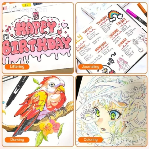 4735 Маркери с Двоен Връх Dual Brush 168 Цвята – Пълен Арт Комплект с Включена Чанта-Органайзер, снимка 3 - Рисуване и оцветяване - 53779562