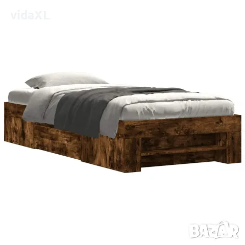 vidaXL Рамка за легло без матрак опушен дъб 90x190 см инженерно дърво