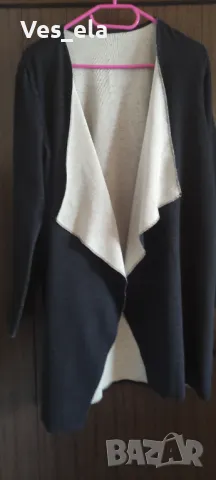 тъмносиня отворена тънка памучна жилетка , снимка 1