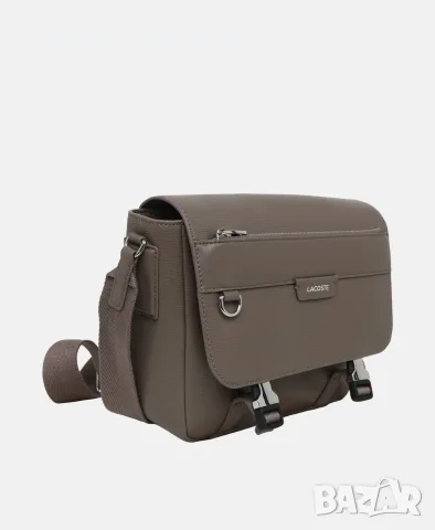 Чисто нова мъжка чанта Lacoste Leather cross body bag Morel
