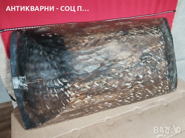 Старинна Ръчно Изработена Дървена Ренесансова Нощва, Корито За Месене На Тесто 19' Век / НОМЕР 693., снимка 12 - Антикварни и старинни предмети - 53486111