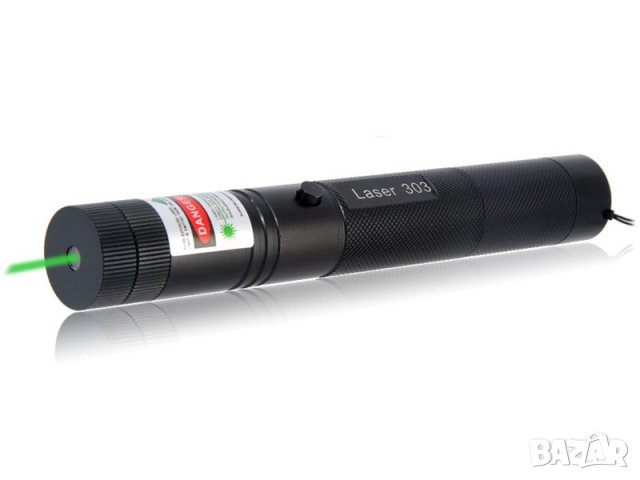 Мощен зелен лазер с заключване - акумулаторна батерия и зарядно, снимка 5 - Екипировка - 40046044