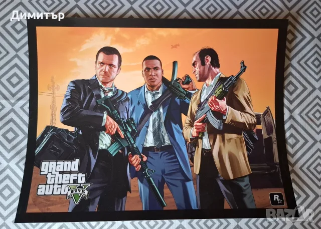 GTA 5 СЕТ Постери/Стикери/Папка от играта за PS 4 /PS5, снимка 4 - Аксесоари - 56099612