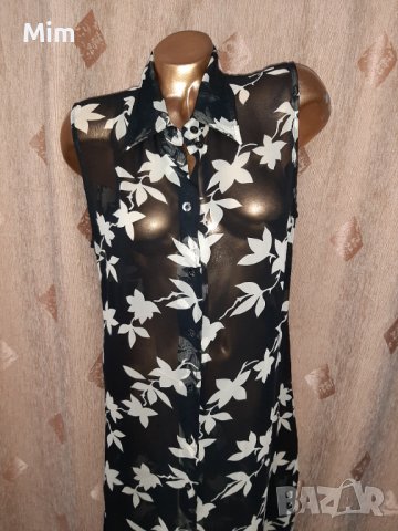 42  Черно прозрачно парео/ рокля/на бели цветя , снимка 6 - Рокли - 41078416