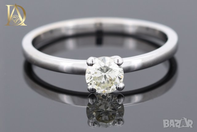 Нов Златен Пръстен с 0.41кт Естествен Диамант 