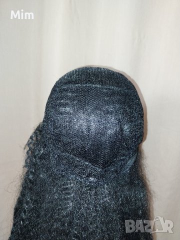 Черна къдрава перука за парти 45 см , снимка 4 - Аксесоари за коса - 42635924