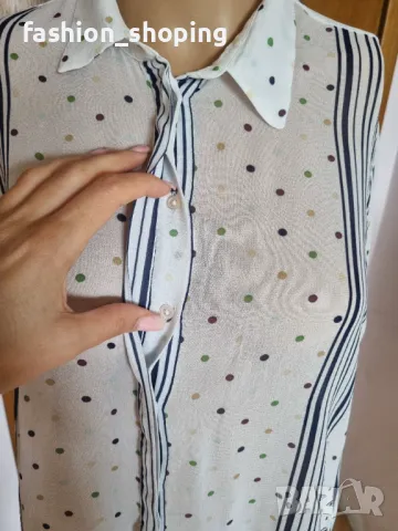  Риза с десен точки Massimo Dutti, размер 40, снимка 4 - Ризи - 50052344