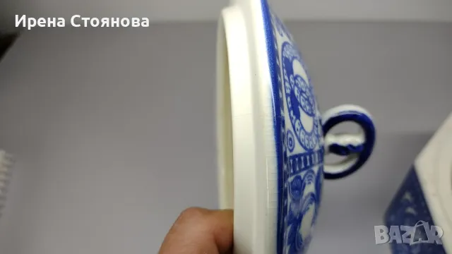 Стара, винтидж керамична кутия за бисквитки, произведена в периода между 1914 - 1920 г., снимка 14 - Антикварни и старинни предмети - 49337343