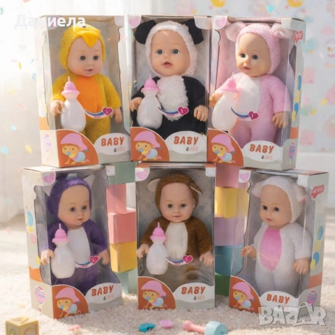 Интерактивна кукла бебе с костюм на животно – говори, смее се и плаче (30 см), снимка 7 - Кукли - 53150052