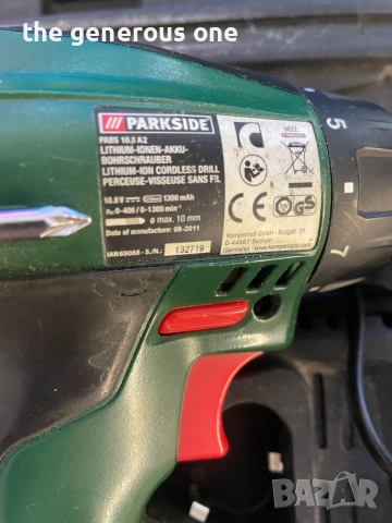 Винтоверт PARKSIDE PABS 10,8 A2 LITHIUM литиева батерия, снимка 2 - Винтоверти - 52590638